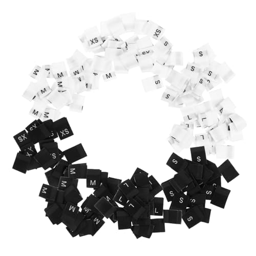 Angoily 4 Sätze Bekleidungsgrößenetiketten Waschbare Stoffetiketten Für Kleidung Größenlabels Für Hosen Für Nähen Stricken Und Quilten Hautfreundlich Und Langlebig 800 Stück * 4 von Angoily
