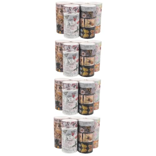 Angoily 4 Sätze Blumenpapierband Papierband Scrapbook-diy-klebebänder Muster Scrapbooking Tape Blumenklebeband Sammelalbum Blumen- Blumenbänder Verpackung Aufkleber 17 Rollen * 4 von Angoily