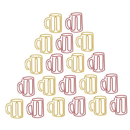 Angoily 4 Sätze Büroklammer Papierclips Sortiert Form Rosa Neuartige Papierklammern Nützliche Papierklammern Praktische Papierklammern Cup-clips Schulbedarf Legierung 20 Stück * 4 von Angoily