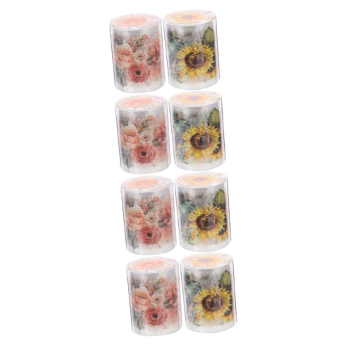 Angoily 4 Sätze Dekorative Scrapbooking Tapes Pet Selbstklebend Mit Pflanzenmustern Sonnenblume Pro Für Diy Projekte Und Gestaltung 2 Rollen * 4 von Angoily