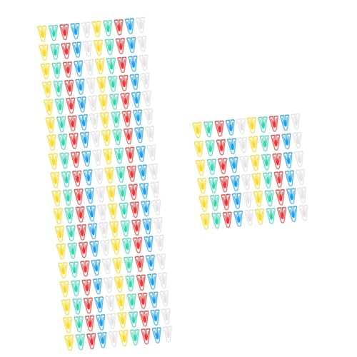 Angoily 4 Sätze Dreieckige Büroklammer Clips Papierklammern Dekorative Büroklammern Mehrzweck-büroklammern Schreibtischzubehör Büro Büroklammern Plastik 100 Stück * 4 von Angoily