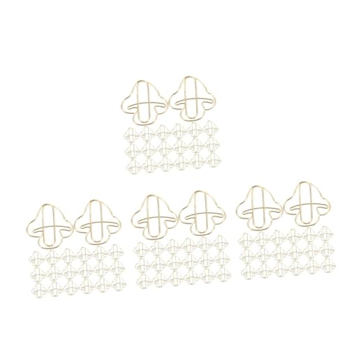 Angoily 4 Sätze Goldene Büroklammer Entzückende Papierklammern Datei-clip Office-dokumentenklammern Pilz-bürobedarf Geformte Papiernadeln Büroalbum-clips Papierclip Eisen 20 Stück * 4 von Angoily