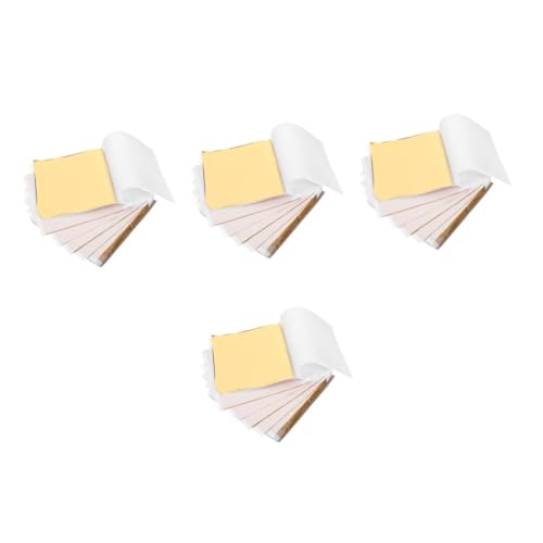 Angoily 4 Sätze Goldfolie Schimmerndes Papier Goldloses Blatt Diy Basteldekoration Blattgoldpapiere Farbige Folie Metallisches Seidenpapier Golden Eloxiertes Aluminium 100 Stück * 4 von Angoily