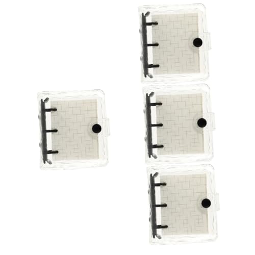 Angoily 4 Sätze Mini Transparentes PVC Notizbuch mit Löchern Kariertem Innenpapier Tragbar und Praktisch für Notizen To Do Listen und Fitnesspläne von Angoily
