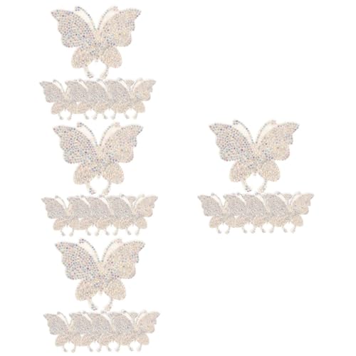 Angoily 4 Sätze Schmetterlingsaufkleber Dekoration Schmetterlings-dekoraufkleber Selbstklebender Edelsteinaufkleber Schmetterlingstattachter Strasssteine 5 Stück * 4 von Angoily
