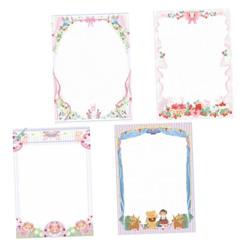 Angoily 4 Sätze Teiliges Dekoratives Hintergrundpapier für Scrapbooking Cartoon Druckpapier für Tagebuch Notizbuch und Diy Projekte für Kreative Bastelarbeiten von Angoily