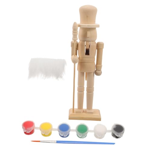 Angoily 4 Sätze Unlackierter Holz DIY Bemalset für Stabile Holzfigur mit Glatter Oberfläche Bastelset für Weihnachtsdeko Stehender Soldat für Zuhause und Büro von Angoily