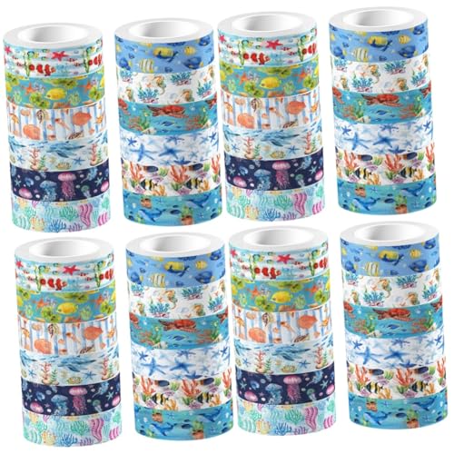 Angoily 4 Sätze Unterwasserbiotape Pastell Ästhetische Aufkleber Journal -aufkleber Zeitschrift Scrapbooking -vorräte Washi-tape Blau Strand-washi-tape Dekoratives Klebeband 12 Rollen * 4 Angoily 4 Sätze Unterwasserbiotape Pastell Ästhetische Aufkleber Journal -aufkleber Zeitschrift Scrapbooking -vorräte Washi-tape Blau Strand-washi-tape Dekoratives Klebeband 12 Rollen * 4 von Angoily
