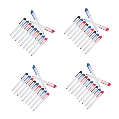 Angoily 4 Sätze Whiteboard -marker Dünn Löschbar Trockenlöschmarker Für Die Schule Tafel Textmarker Klassenzimmer Weißes Brett Bußgeld Markierungen Wischen Block Plastik 12 Stück * 4 von Angoily