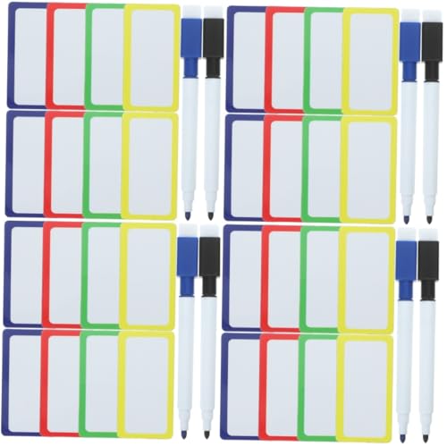 Angoily 4 Sets Magnetische Whiteboard Aufkleber Magnete Whiteboard Tags Trocken Abwischbare Magnetische Etiketten Magnetetiketten Namen Löschbare Klebrige Zufällige Farbe von Angoily