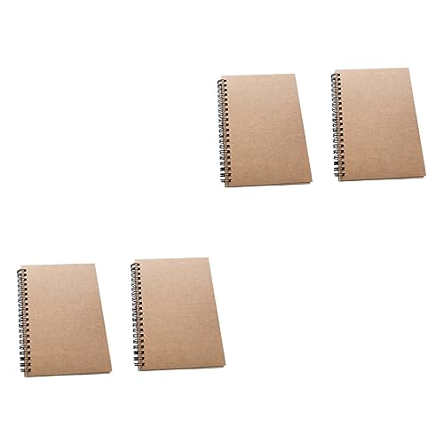 Angoily 4 Stck Vintage Kraftpapier Skizzenbuch Spiralgebunden Blanko Notizbuch für Zeichnen Malen DIY Angoily 4 Stck Vintage Kraftpapier Skizzenbuch Spiralgebunden Blanko Notizbuch für Zeichnen Malen DIY von Angoily