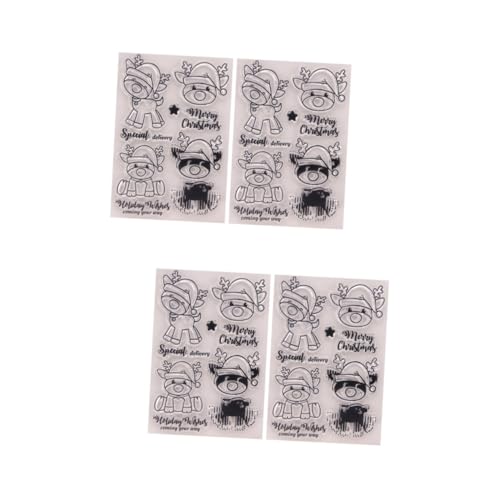 Angoily 4 Stck. Transparente Weihnachts Stempel Reh Diy Stamper für Scrapbooking Fotoalbum Tagebuch Wiederverwendbar Hautfreundlich Präzise Platzierung Vielseitig Einsetzbar von Angoily