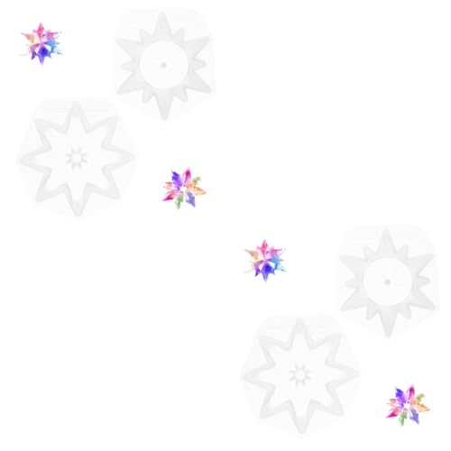Angoily 4 Stk. Teiliges Silikon Gießform Schneeflocke Flexible DIY Bastelform für Epoxidharz Schmuck Einfache Entformung Glatte Oberfläche für Weihnachtsdeko und Anhängerherstellung von Angoily