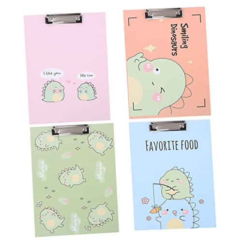 Angoily 4 Stück Cartoon Klemmbrett Multifunktionaler Papierhalter für Schule und Grün Orange Robustes Design Leicht und Praktisch für Schüler und Lehrer von Angoily