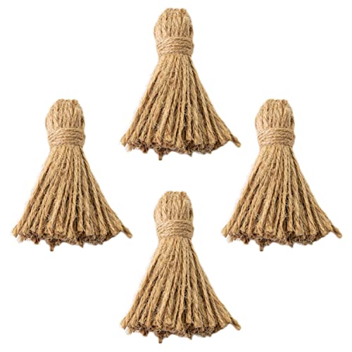 Angoily 4 Stück DIY Quasten Anhänger für Wanddekorationen im Kinderzimmer Handgefertigte Khaki Quasten Jute für Kreative Bastelprojekte und Home Decor von Angoily
