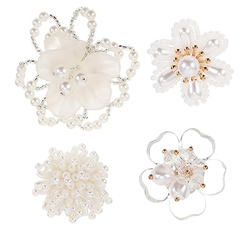 Angoily 4 Stück Dekoratives Zubehör Flicken Für Bekleidung Dame Trimmt Hochzeit Dekoration Nähen Patch Für Blumenzubehör Aus Kristall Mädchen Dekore Ausschnitt-dekore Kristalldekore Perlen von Angoily