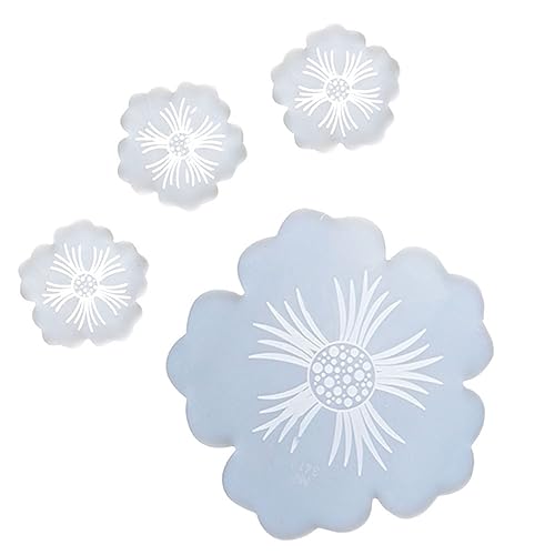 Angoily 4 Stück Diy Silikonform Set Teiliges Blütenförmiges Untersetzer und Deko Mould Set für Kreative Bastelprojekte Robust und Leicht zu Reinigen Perfektes Kunsthandwerk für Zuhause von Angoily