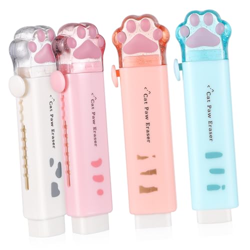 Angoily 4 Stück Einziehbare Radiergummis in Katzenpfoten Design Kawaii Schulbedarf Praktisch Sauber Radierend für Schule Büro und Zuhause Praktisches Schreibwaren Angoily 4 Stück Einziehbare Radiergummis in Katzenpfoten Design Kawaii Schulbedarf Praktisch Sauber Radierend für Schule Büro und Zuhause Praktisches Schreibwaren von Angoily