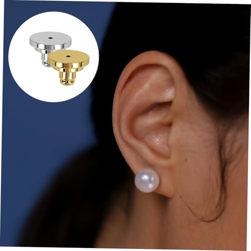 Angoily 4 Stück Ersatz Ohrstecker Verschlüsse Messing Vergoldet Amp Weißgoldfarben Sicherer Verschluss für Kleine Ohrstecker Praktische Einfach zu Nutze von Angoily