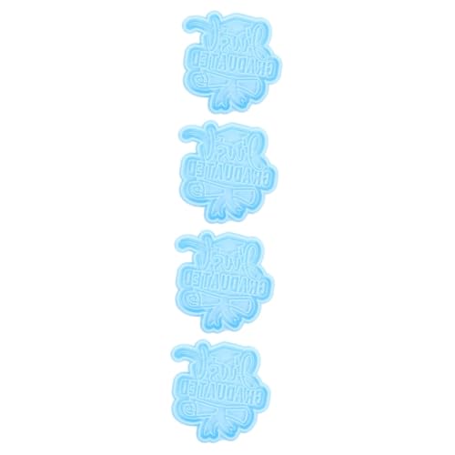 Angoily 4 Stück Gradkappeschlüsselkettenform Zubehör groß Herstellung Schlüsselbundformen für Epoxidharz Formen für Schlüsselanhänger mit Abschlusskappe DIY Bastelform Kieselgel Blau von Angoily