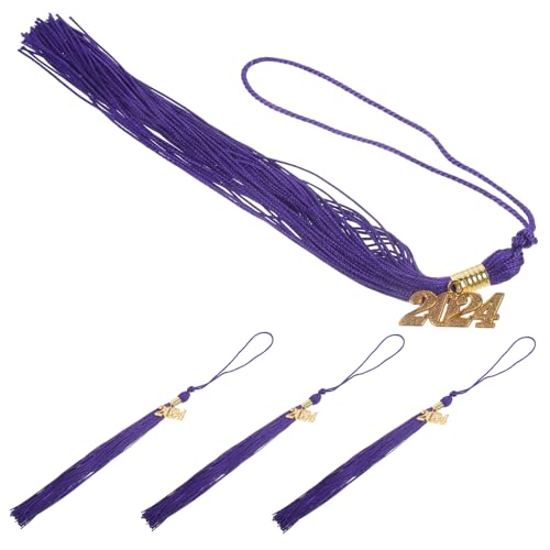 Angoily 4 Stück Graduierungskappe Quasten Abschlussgedenkstift Hut Quasten Dekorationen Abschlusskappen Dekore für Abschlusskleider Karnevalsquaste Abschluss-Gedenkquaste Polyester Violett von Angoily