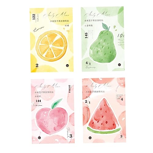 Angoily 4 Stück Haftnotizen mit Fruchtmotiven Selbstklebende Notizblätter für Büro und Zuhause Praktische Papieretiketten Markieren und Erinnern Angoily 4 Stück Haftnotizen mit Fruchtmotiven Selbstklebende Notizblätter für Büro und Zuhause Praktische Papieretiketten Markieren und Erinnern von Angoily