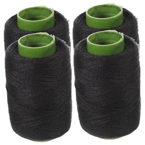 Angoily 4 Stück Handnähgarn für Perücken Hochfester für Quilten Polstern Beading und Drapierung Schwarz Spulenförmig Geringes Fusselverhalten von Angoily
