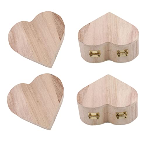 Angoily 4 Stück Herzförmige Holzbox Teiliges Schmuckkästchen Aufbewahrungsboxen Romantische Geschenkverpackung für Valentinstag Schmuck Ringe Halsketten Schlafzimmer Organizer von Angoily