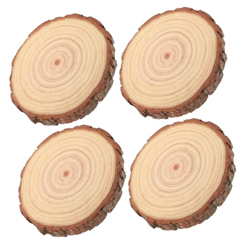 Angoily 4 Stück Holzsplitter Dekoration Hochzeit Runde Scheiben Blanko Kreis Heimdekoration Kleine Dekorative Dekoration Klare Scheiben Zum Aufhängen Brautparty Tischdekoration von Angoily