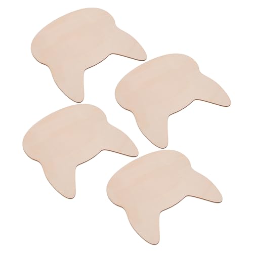 Angoily 4 Stück Katzenkopf Aus Holz Sperrholzbrett Diy Bastelverzierungen Dinge Zum Anmalen Malerei Handwerk Puzzle- Ausschnitte Würfel Bauen Hartholz Bretter Beige Hölzern von Angoily