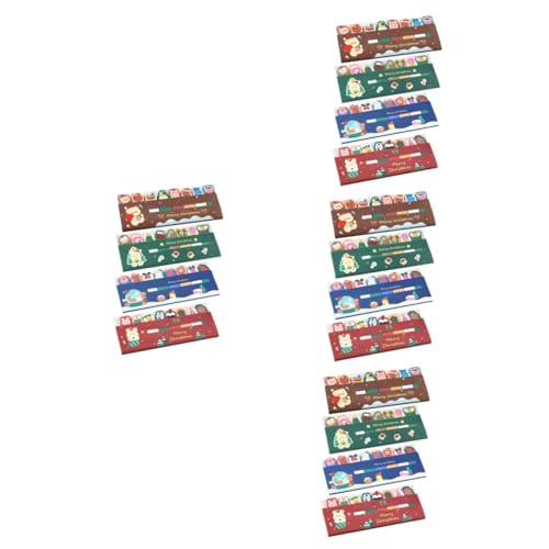 Angoily 4 Stück Kawaii Cartoon Haftnotizen Bücher mit Niedlichen Lesezeichen für Schule und Büro Praktische Selbstklebende Seitenmarker Fröhlichem Design für Studenten und Zuhause von Angoily