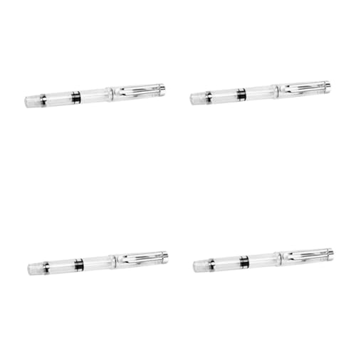 Angoily 4 Stück Kolbenfüllender Flexibler Pinselstift mit Feiner bis Breiter Spitze Füllfederhalter für Kalligraphie Zeichnung und Scrapbooking Langlebiger Kunststoff Einfach Nachfüllbar von Angoily