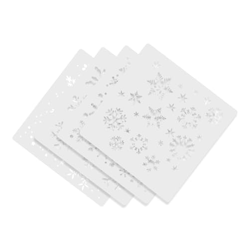 Angoily 4 Stück Malenwerkzeuge Schablone Vorlage Schneeflocken-handwerk Schneeflocken Glitzern Für Diy Schneeflocken Basteln Weihnachten Malerei Hohlauslagen Diy-werkzeuge Plastik Weiß von Angoily