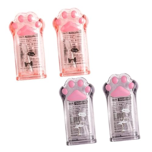 Angoily 4 Stück Manueller Bleistiftspitzer Cartoon-tier-bleistiftspitzer Rosa Ästhetisch Klein Süßes Stationäres Haustiere Handbuch Highlighter Pastell Pfote Klaue Plastik von Angoily