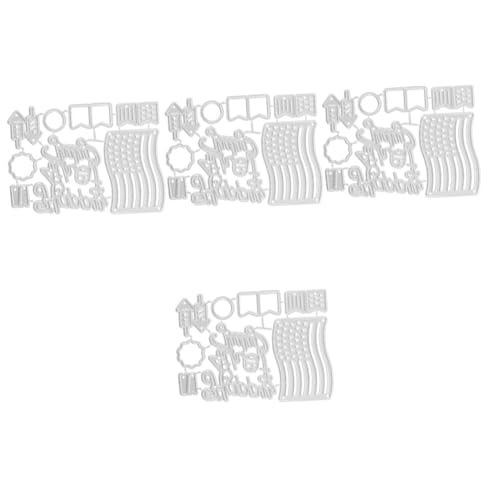 Angoily 4 Stück Metallmesserform Handwerk Fotoalbum Sammelalbum Sterben Papier Gestanzt Stanzformen Schablone Schnitte Scrapbooking Schneiden Für Stahl Mit Hohem Kohlenstoffgehalt Silber von Angoily