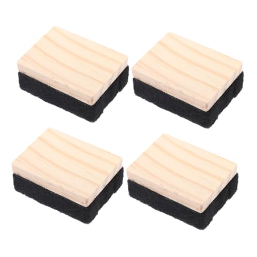 Angoily 4 Stück Mini Holz Trockenradierer für Whiteboard und Kreidetafel Vielseitiger Whiteboard Radiergummi aus Holz für Büro und Klassenzimmer von Angoily