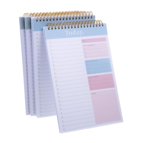 Angoily 4 Stück Notizbuch Memo täglich zu tun planer Zeitplan gefüttert groß Pads Tagesplaner Notizblock Täglicher Aufgabennotizblock Tagesplaner Notebook Notizblock zu machen Papier von Angoily