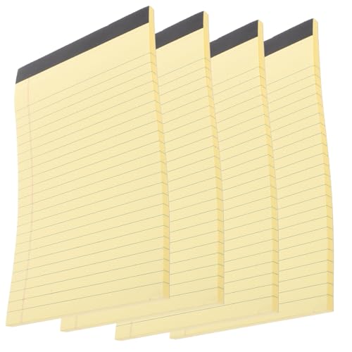 Angoily 4 Stück Notizbuch Zerreißbare Notizblöcke Legale Blöcke Schreiben Von Pads Schreibblöcke Für Die Schule Schreiben Eines Notizblocks Kleiner Notizblock Papier Yellow von Angoily