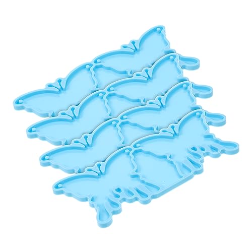 Angoily 4 Stück Ohrringe Leim form Silikonform jewelry set silikonmuffinformen silikongiesform Ohrring-Anhänger Schmuck für Ohrringform im schönen Stil DIY manuelle Form Kieselgel Sky-blue von Angoily