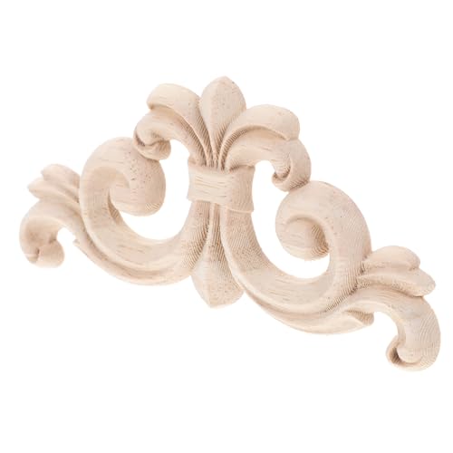 Angoily 4 Stück Praktische Holzornamente Geschnitzte Eckapplikationen aus Massivem Holz Unregelmäßige Kleine Blumen Klassische Möbel dekoration für Bett Schrank und DIY Wohnkultur von Angoily