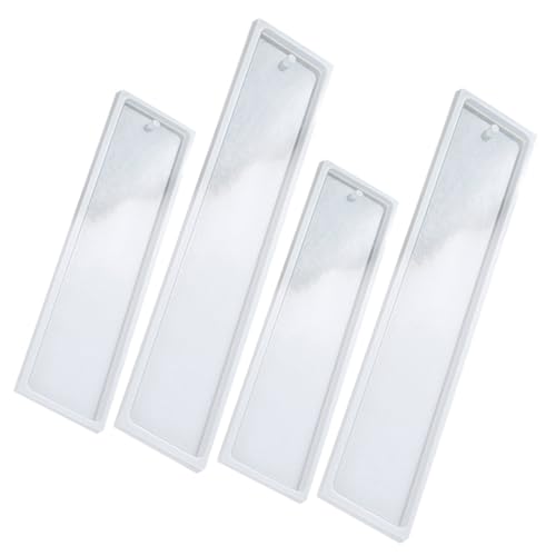 Angoily 4 Stück Silikon Lesezeichenform Mittlere Große Rechteckige Epoxidharz Gießform DIY Blank Tray Langlebig für Anhänger und Schmuckgestaltung Angoily 4 Stück Silikon Lesezeichenform Mittlere Große Rechteckige Epoxidharz Gießform DIY Blank Tray Langlebig für Anhänger und Schmuckgestaltung von Angoily