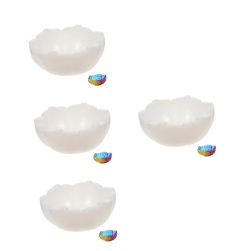 Angoily 4 Stück Silikonform für Schmuckschale und Teelichthalter Langlebige DIY Dekor Gießform aus Flexiblem Material Leicht Entformbar Vielseitig für Harz Getrocknete Blumen Glitzer von Angoily
