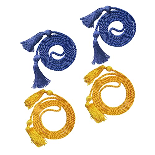 Angoily 4 Stück Teiliges Abschlussquasten für Bachelor Doktorhut Langlebige Farbintensive Quasten in Gold und Blau für Schulabschluss Graduation Zeremonie und Abi Feier von Angoily