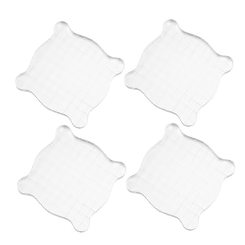 Angoily 4 Stück Teiliges Acryl Stempelblock Set mit Führung für Präzises Stempeln Transparente Stamp Blocks aus Langlebigem Acryl für Scrapbooking Kartenherstellung und Bastelprojekte von Angoily