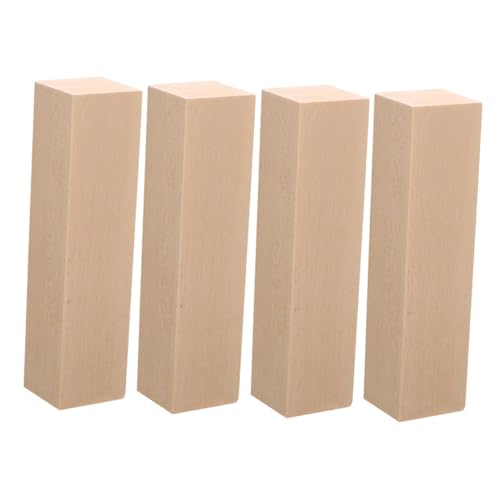 Angoily 4 Stück Teiliges Basswood Schnitzholz Naturholz Blöcke Weich für DIY Holzschnitzen Handwerk Anfänger und Profi Holzwerkstücke von Angoily