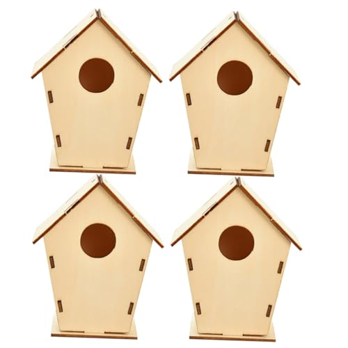 Angoily 4 Stück Teiliges DIY Weihnachts Holzhaus zum Bemalen Unbemalte Holzanhänger für Kreative Xmas Dekoration Handliche Bastelspielzeuge zur Weihnachtsbaum und Raumdekoration Angoily 4 Stück Teiliges DIY Weihnachts Holzhaus zum Bemalen Unbemalte Holzanhänger für Kreative Xmas Dekoration Handliche Bastelspielzeuge zur Weihnachtsbaum und Raumdekoration von Angoily
