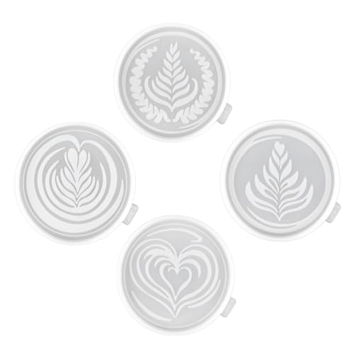 Angoily 4 Stück Teiliges Diy Silikonform für Runde Epoxidharz Untersetzer für Kreative Bastelprojekte Einfach zu Reinigen und Wiederverwendbar von Angoily