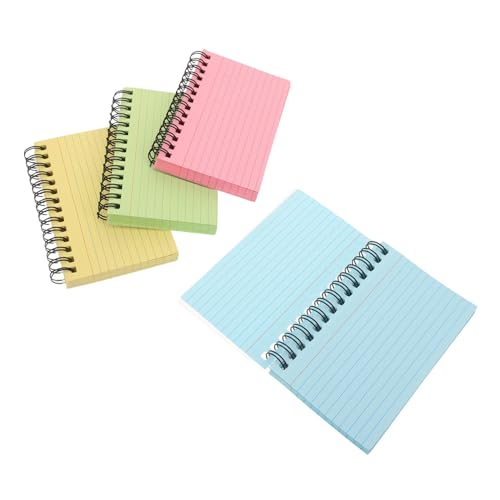 Angoily 4 Stück Teiliges Farbiges Spiral notizblock Dickes Multifunktionales Schreibpad mit Querlinien Tragbares Schreibheft für Schule Büro und Alltag Praktisch und Langlebig von Angoily