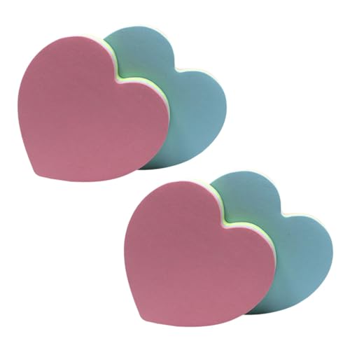 Angoily 4 Stück Teiliges Herzförmiger Selbstklebender Haftnotizen Tragbare Bunte Memo Pads Sichtbar für Büro Schule und Zuhause Einfache Anwendung Praktische To Do Listen und Markierungen von Angoily