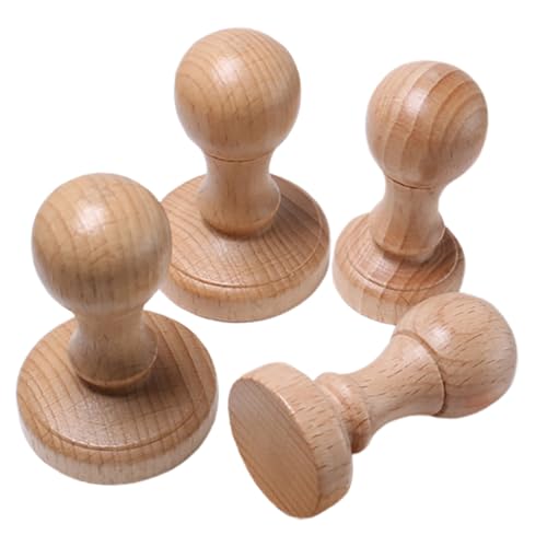 Angoily 4 Stück Teiliges Holzstempelgriffe Ergonomisch Runder Griff Langlebig Stabiles Holz DIY Bastelprojekte Scrapbooking Komfortabel Handgefertigt von Angoily